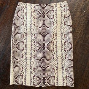J Crew Snakeskin Pencil Skirt